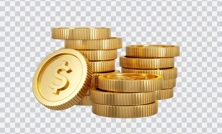 a stack of gold coins